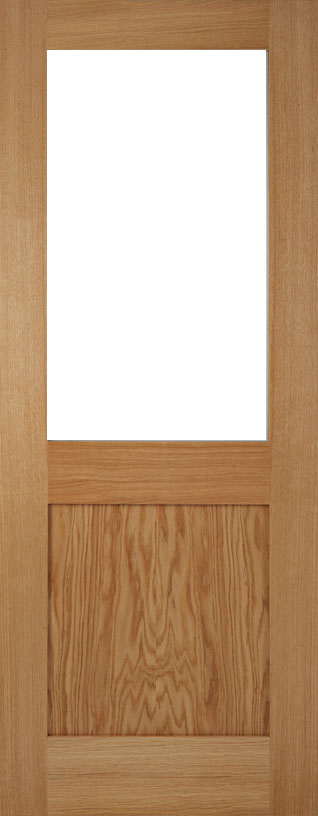 Marlborough Oak 1 Panel (Shaker) 1 Light with Clear Glass